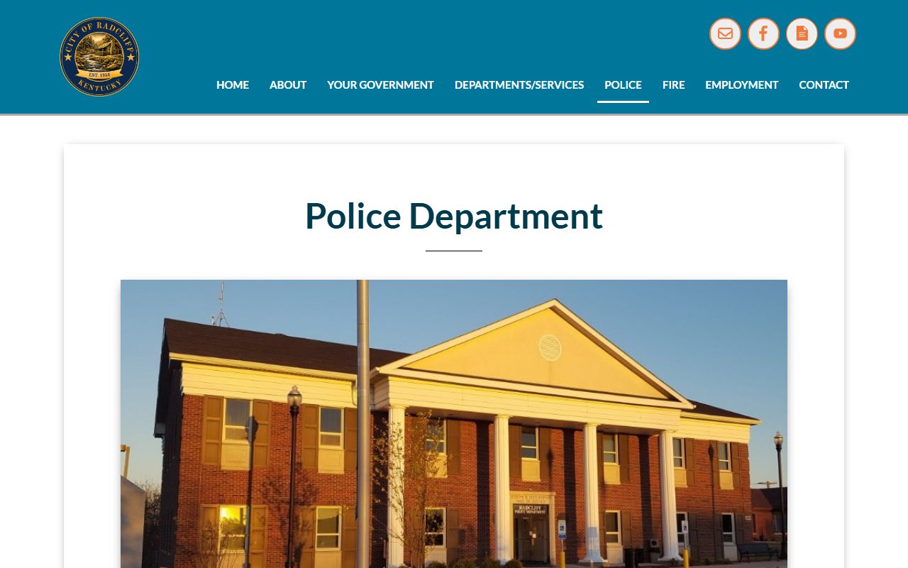 Radcliff Police Department main page and services