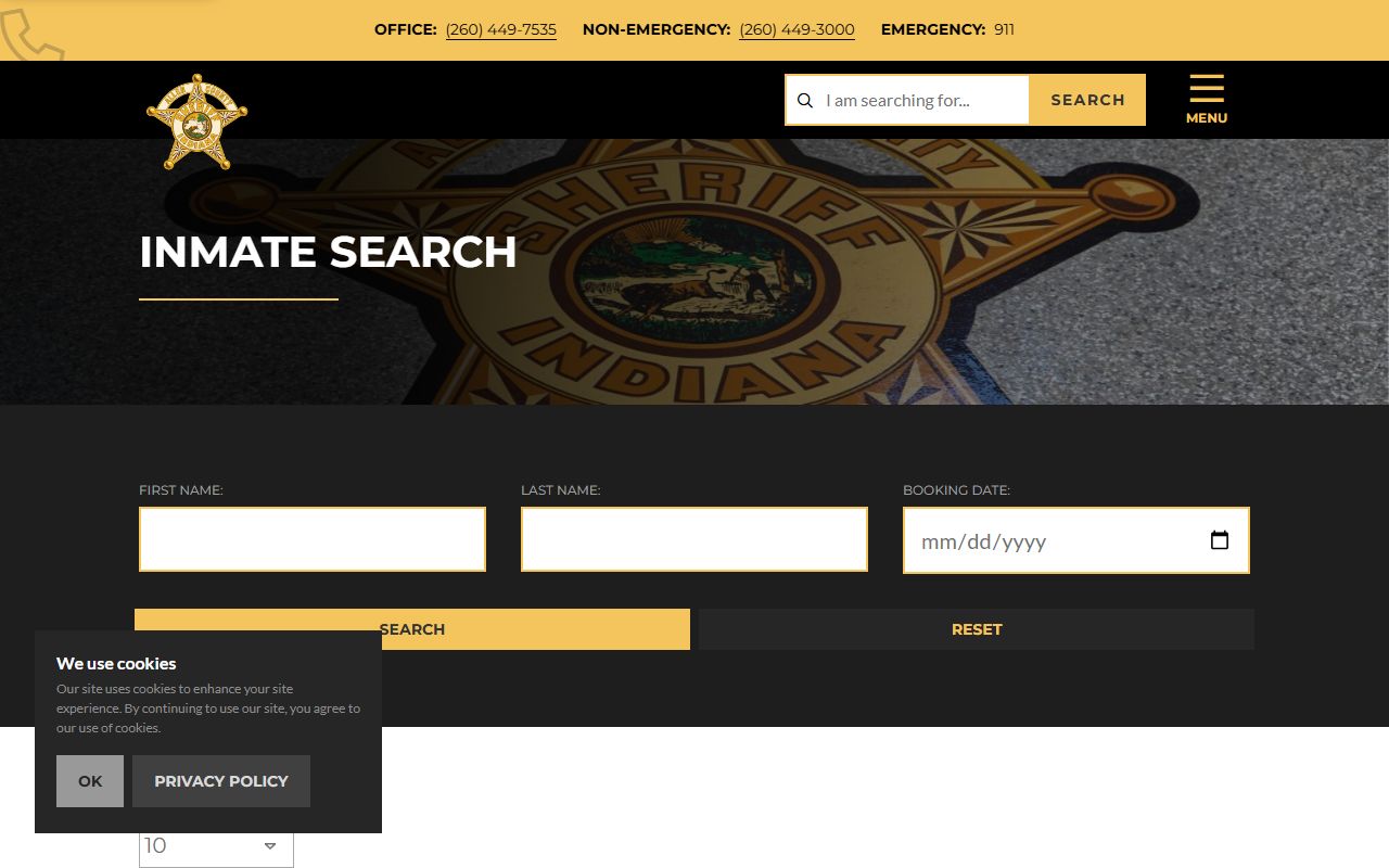 Allen County Kentucky inmate search page