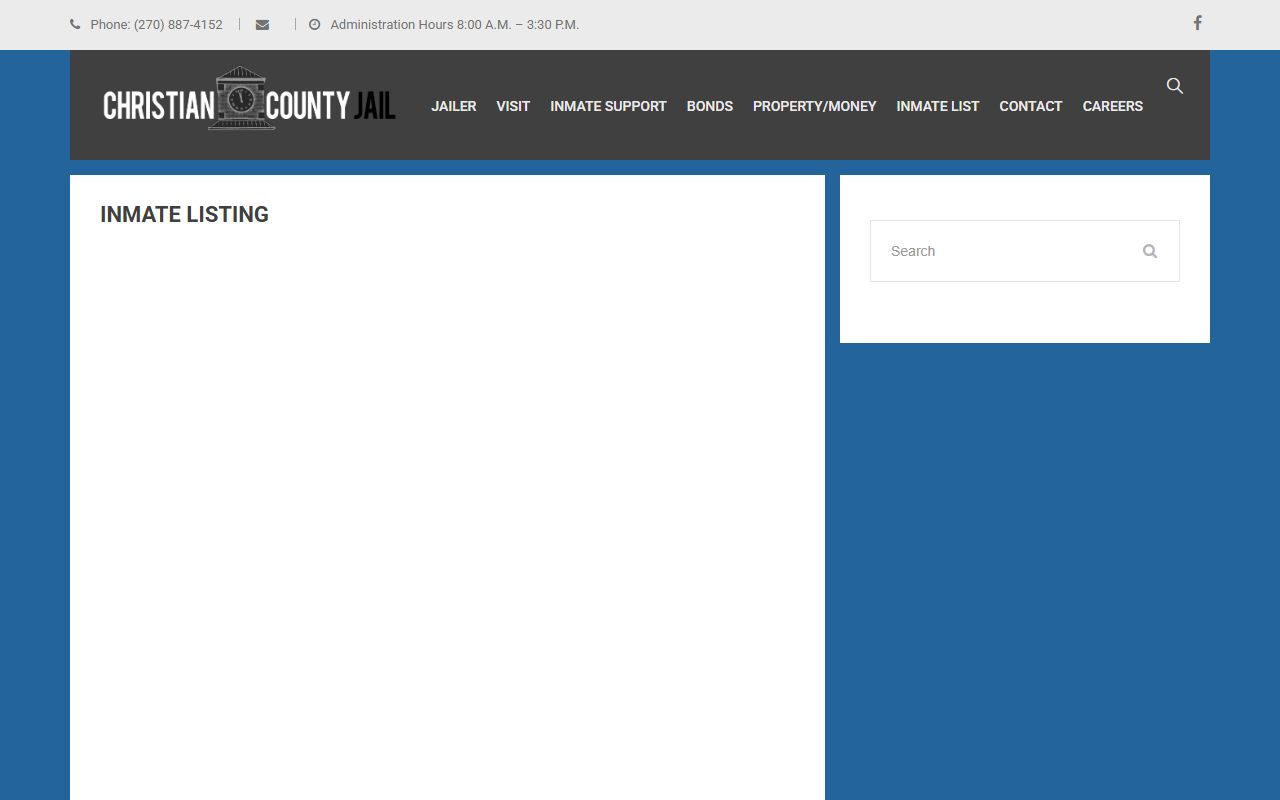 Christian County inmate listing page