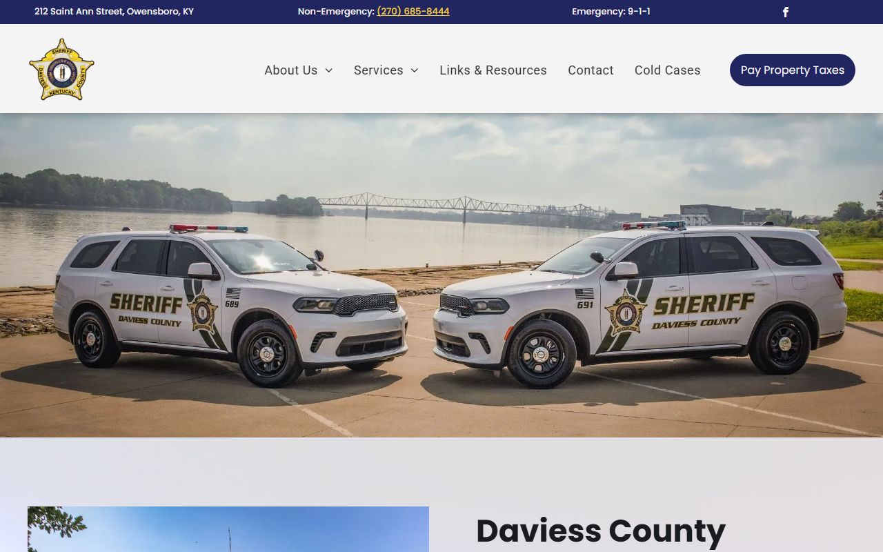 Daviess County Sheriff's Office website homepage