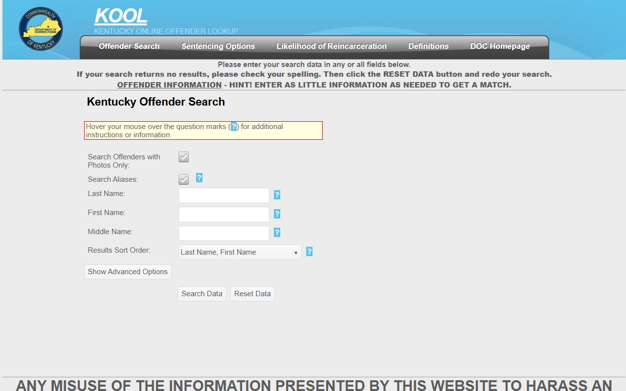 Kentucky online offender lookup for Floyd County criminal records