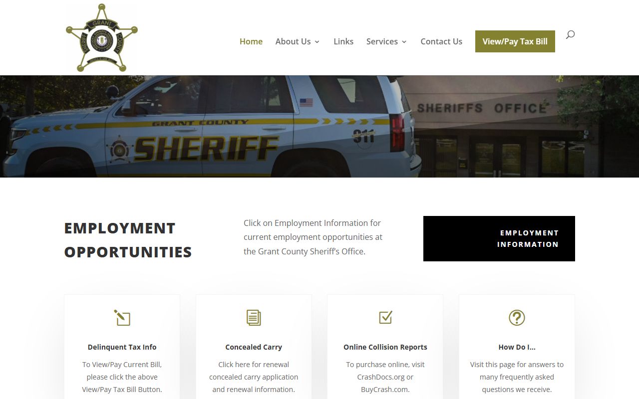 Grant County Sheriff's Office page