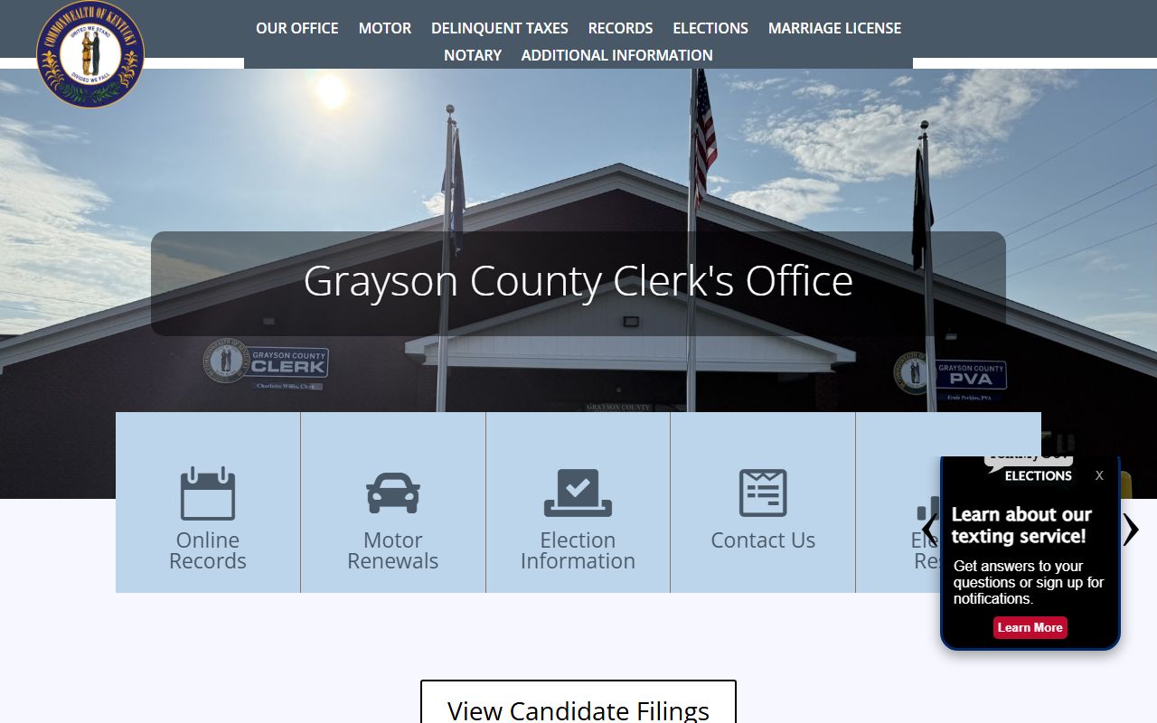 Grayson County Clerk homepage