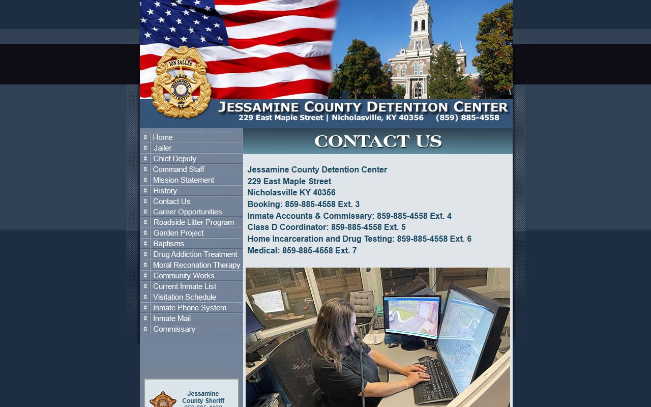 Jessamine County Sheriff contact page