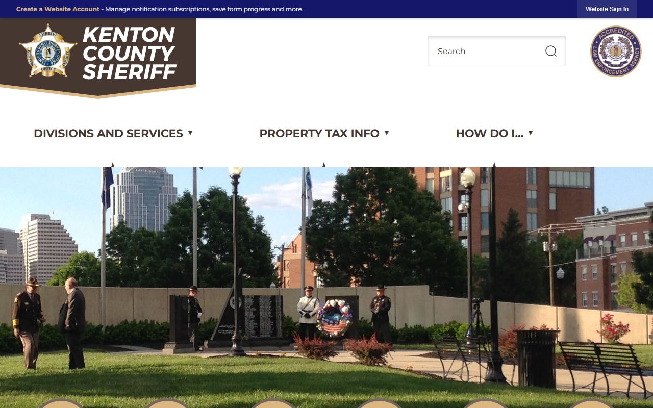Kenton County Sheriff's Office website homepage