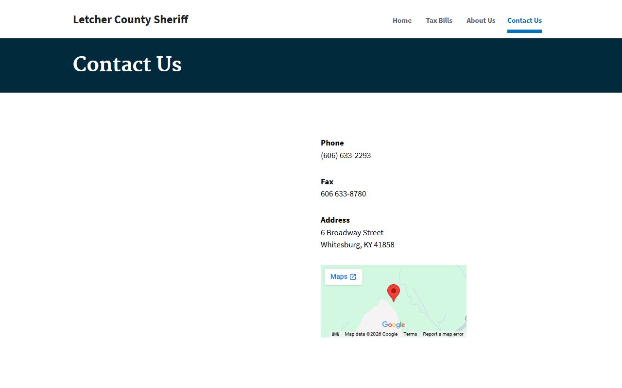 Letcher County Kentucky court contact page