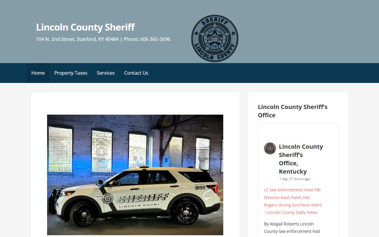 Lincoln County Sheriff's Office page