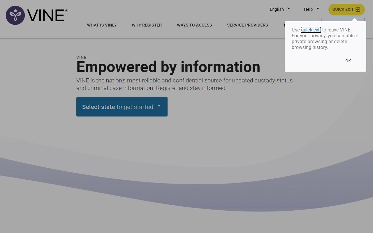 VINE victim notification system for Logan County records