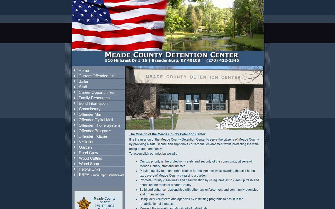 Meade County Detention Center building in Brandenburg Kentucky