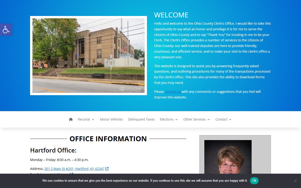 Ohio County Clerk page