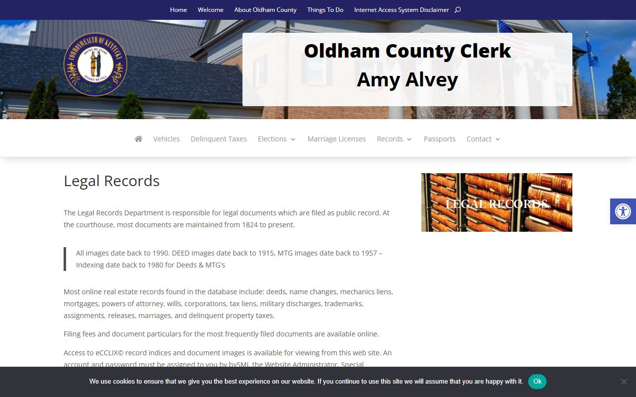 Oldham County legal records information