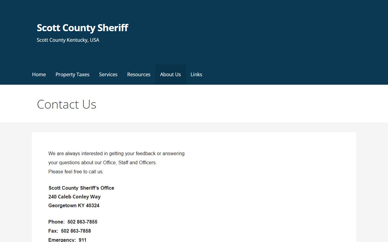Scott County Sheriff's Office contact information