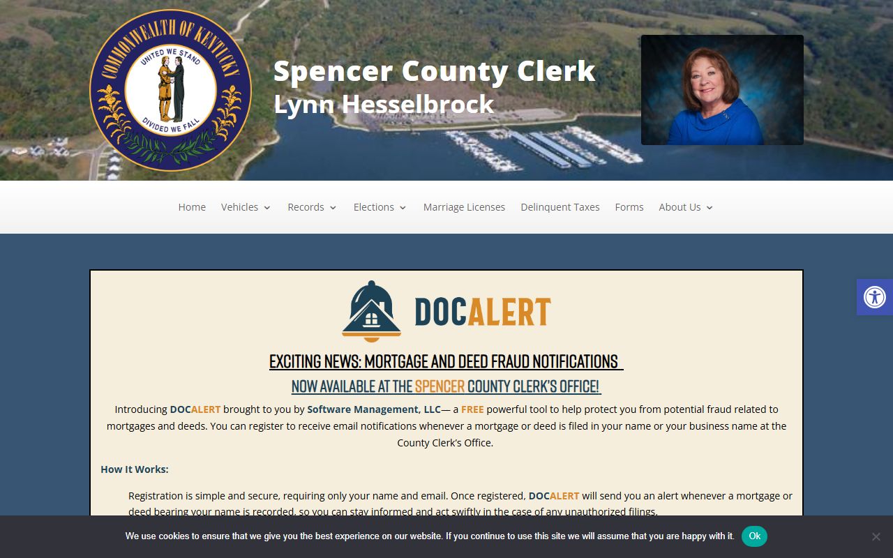 Spencer County Kentucky records page