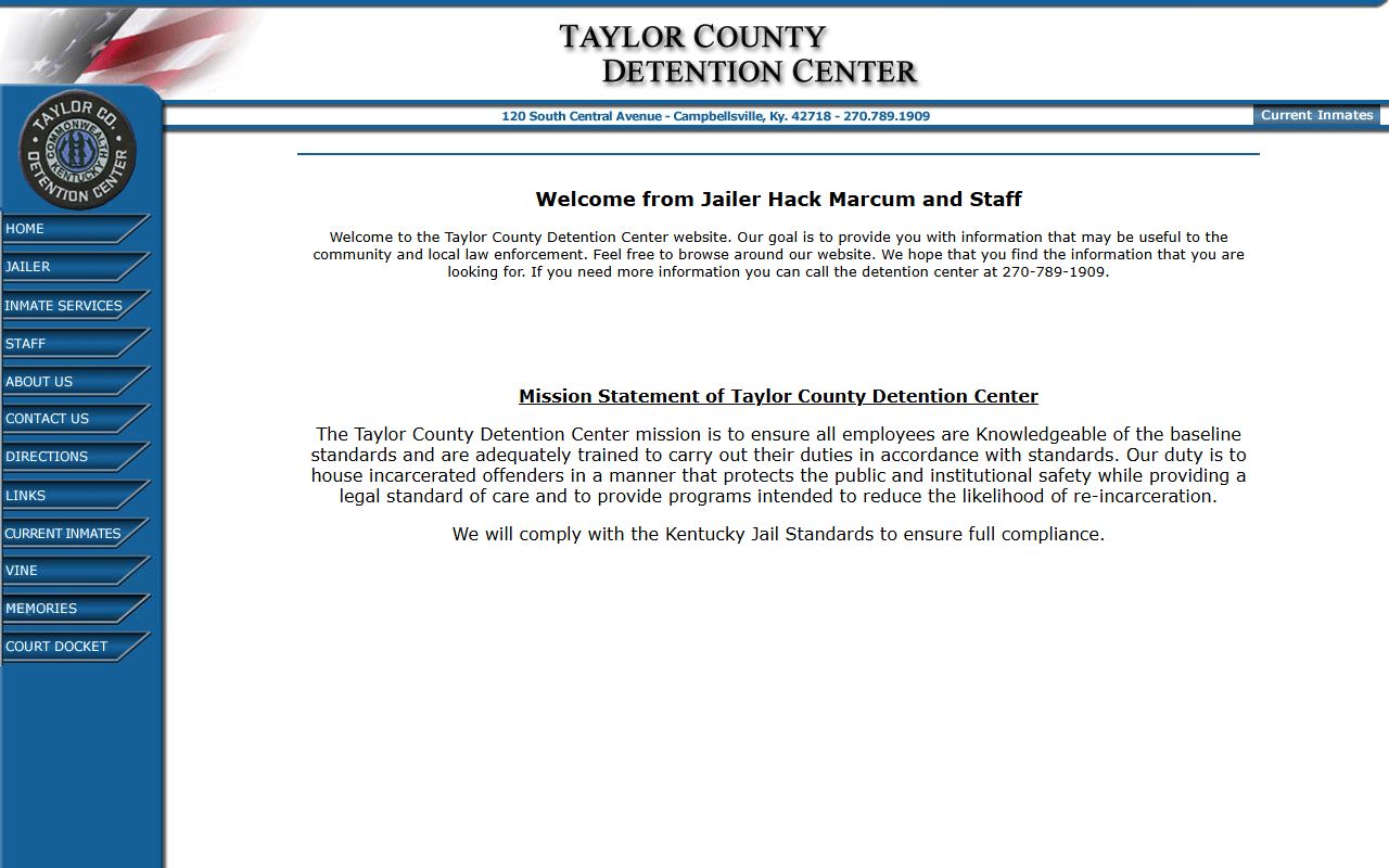 Taylor County Detention Center homepage